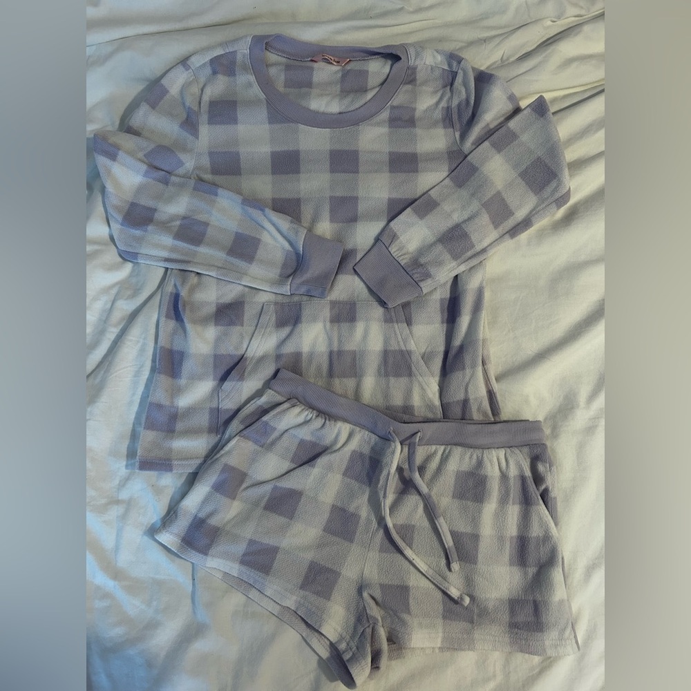 La vie en Rose light purple gingham Fleece PJs